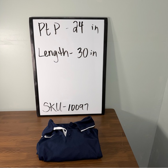 Nike Men's Dark Blue Dri-Fit Polo with White Accents XL‎ - Picture 8 of 8